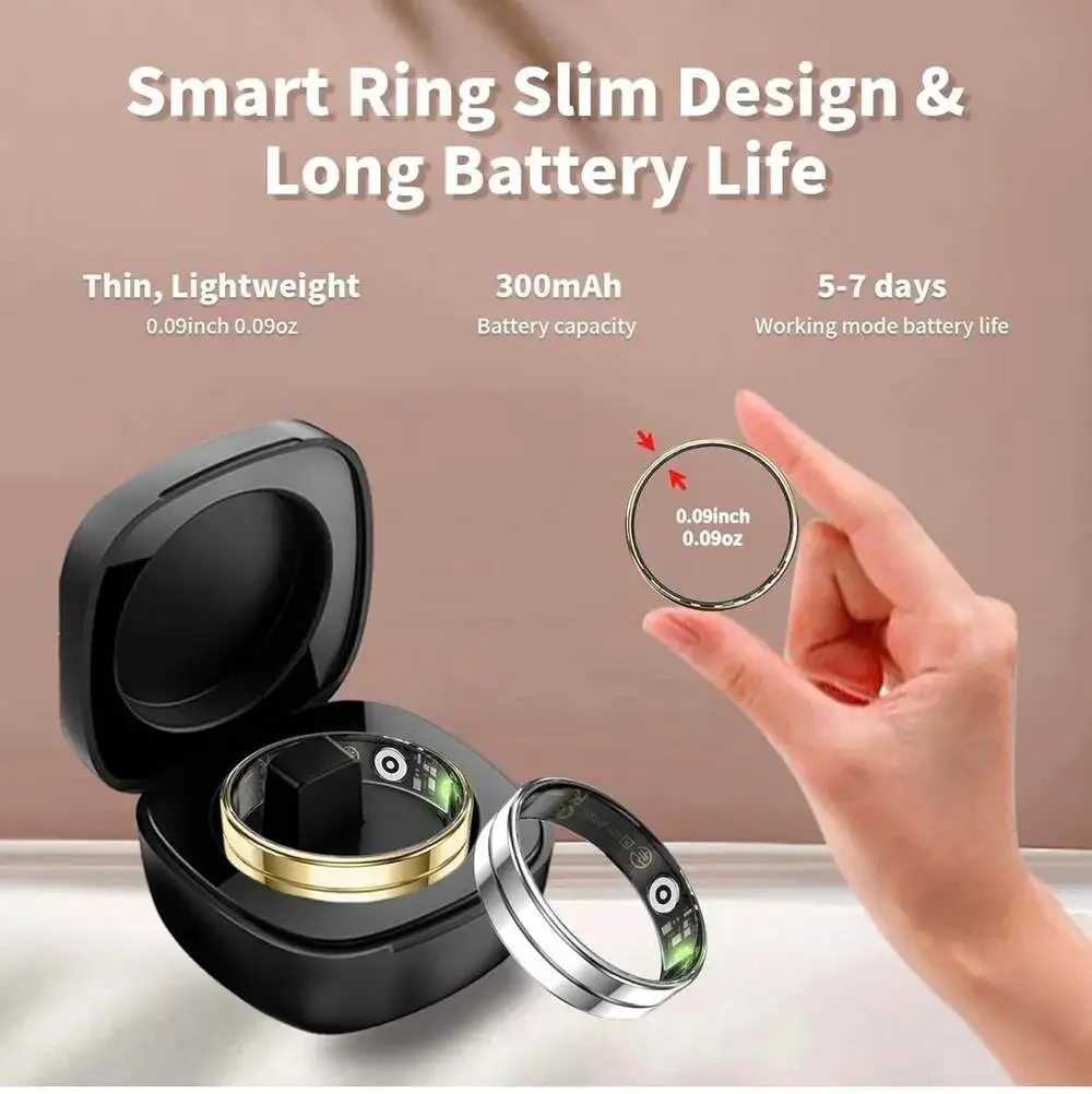 Smart Ring R11 Health and Sleep Tracker for Men & Women Silver Size 10